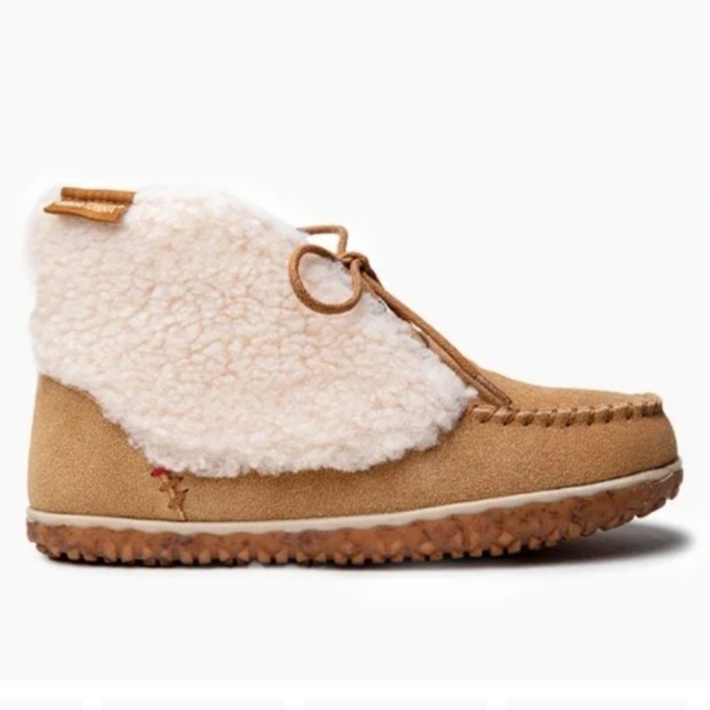 Minnetonka Torrey Bootie Slippers Womens 8.5M Cinnamon Multi Suede Wool Lined